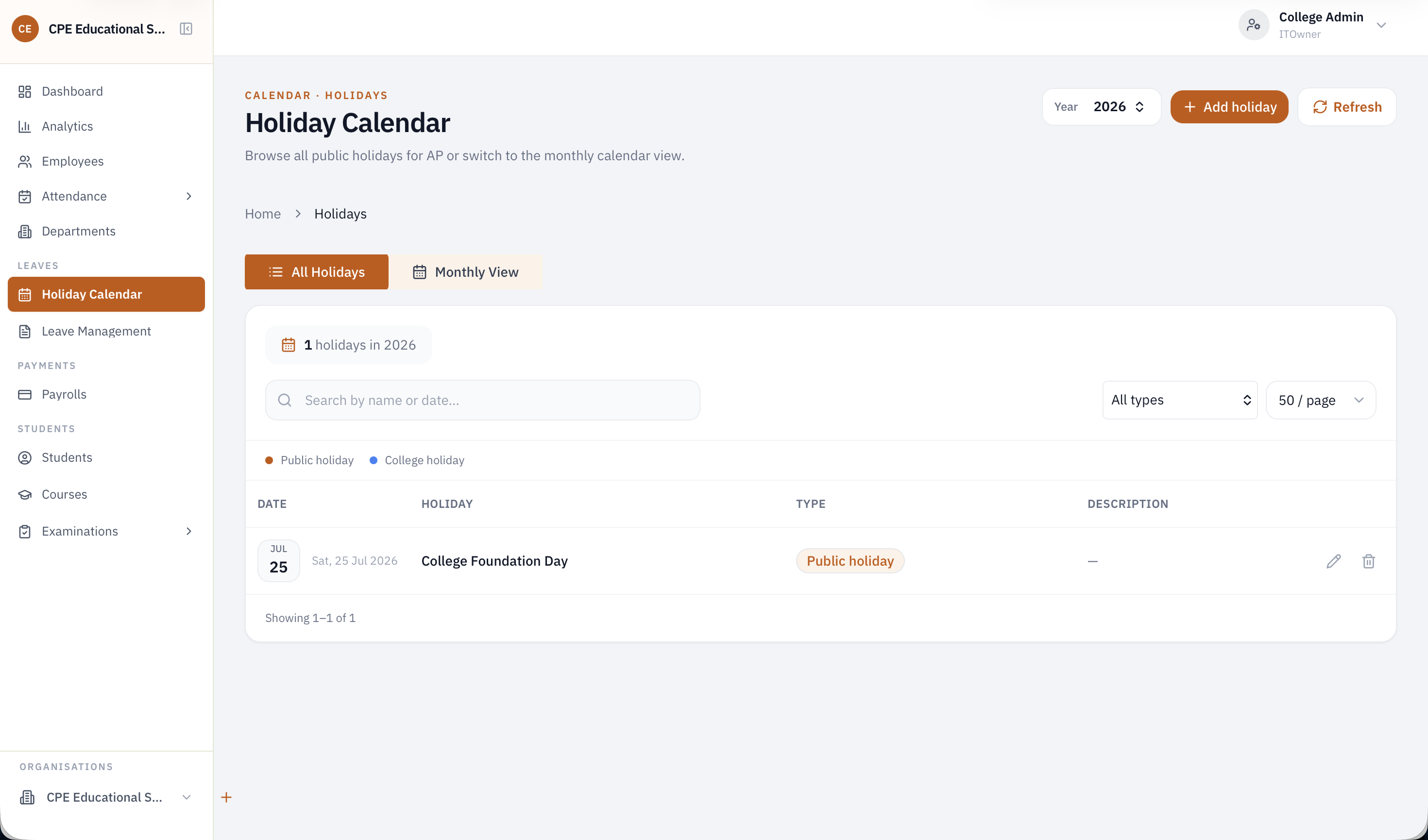 CPE College – College Management & ERP Portal — view 7
